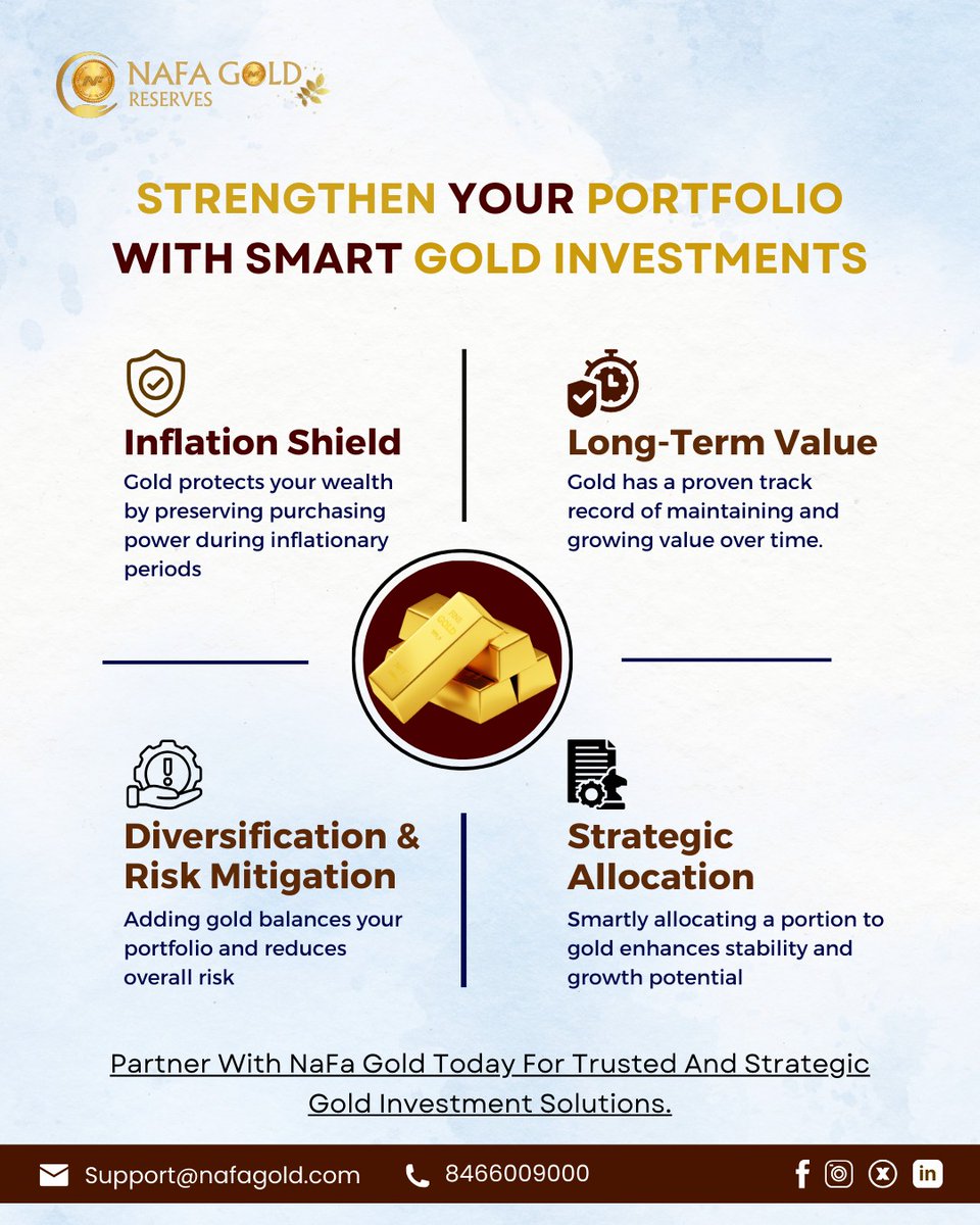 NaFa_Gold's tweet image. Transform your portfolio with the power of gold! 🚀 

Protect your wealth from inflation, diversify investments, and enjoy stability and growth. 

Ready to secure your future? 

Partner with #NaFagold today! 🌟 

#goldinvestment #securewealth