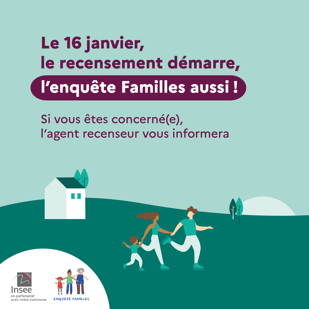 Le 16 janvier le #Recensement démarre, l’enquête Familles aussi !
Dans les #PaysDeLaLoire, c’est environ 33 650 personnes éligibles pour y répondre
insee.fr/fr/information…