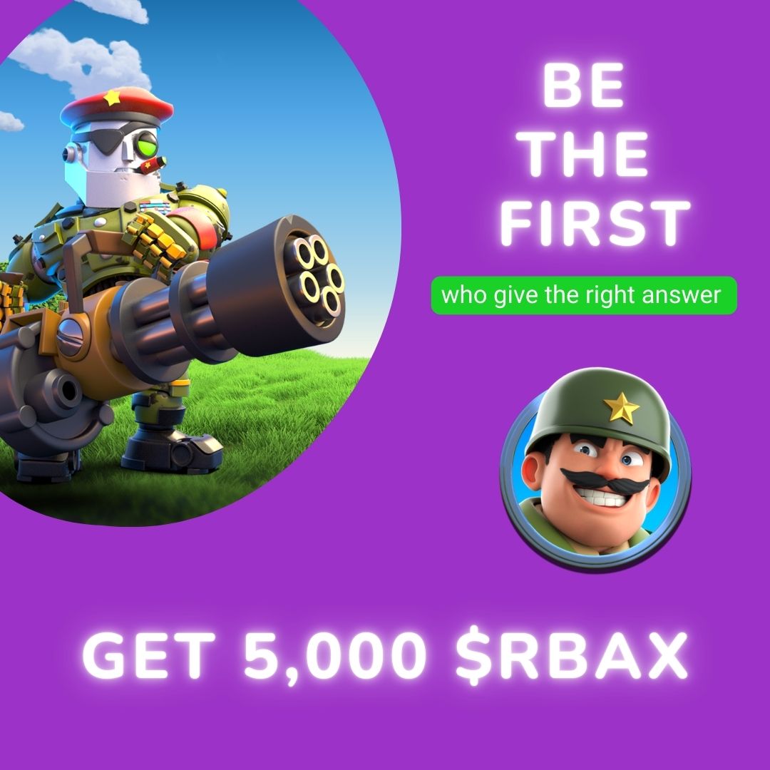 🔥 Attention, Rebels! 🔥
Get ready for the ultimate gathering of all Rebel Bots fans🤖 We're giving away 5,000 $RBAX to one lucky winner! 

💰 All you need to do is be the first to correctly answer these two questions in the comments:

1️⃣ How much gold can you get when opening a
