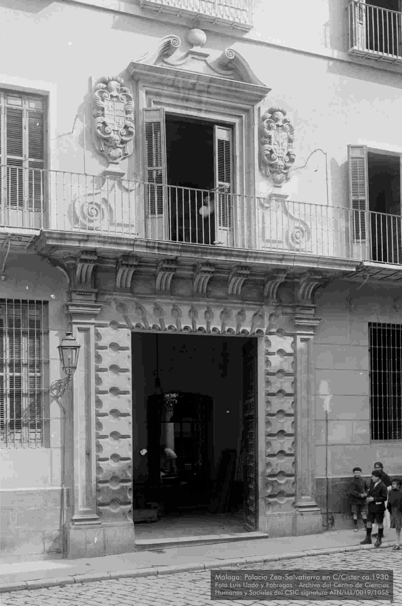 Málaga: Palacio Zea-Salvatierra en C/Cister ca.1930 · Foto Luis Lladó y Fábregas · Archivo del Centro de Ciencias Humanas y Sociales del CSIC signatura ATN/LLL/0019/1056