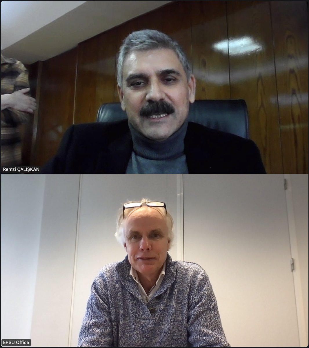 ✊🏾Welcome back, comrade!

After his release, <a href="/DiSK_Genel_is/">Genel-İş</a> President Remzi Çalışkan spoke with EPSU General Secretary Jan Willem Goudriaan.

We'll keep fighting until all our trade union colleagues are free!