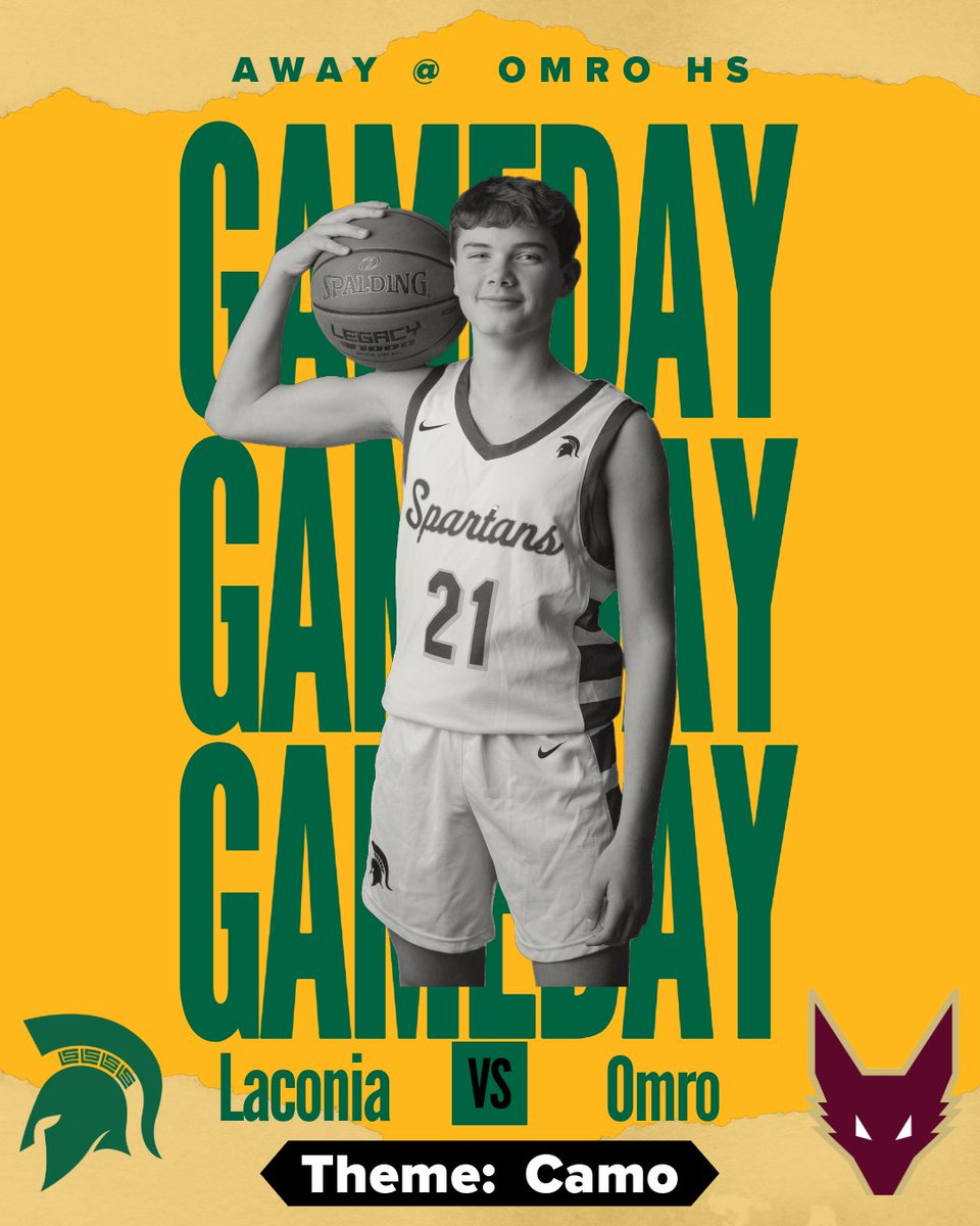 Spartans travel to Omro tonight for a Flyway Conference game vs. the Foxes! #OneFist

🆚 Omro
🕖 JV/JV2 - 5:50 PM, Varsity - 7:00PM 
📍 Omro High School
Theme: Camo
🎥 fan.hudl.com/usa/wi/omro/or…