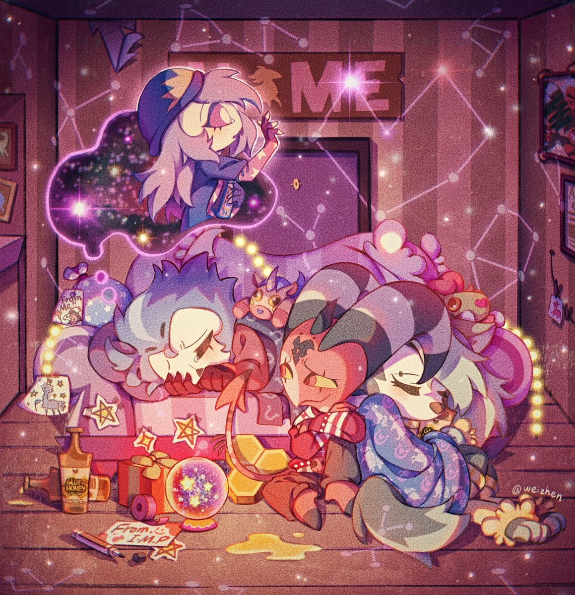 "Sweet dreams!"🌙💖
#HelluvaBoss 
#HelluvaBossFanart