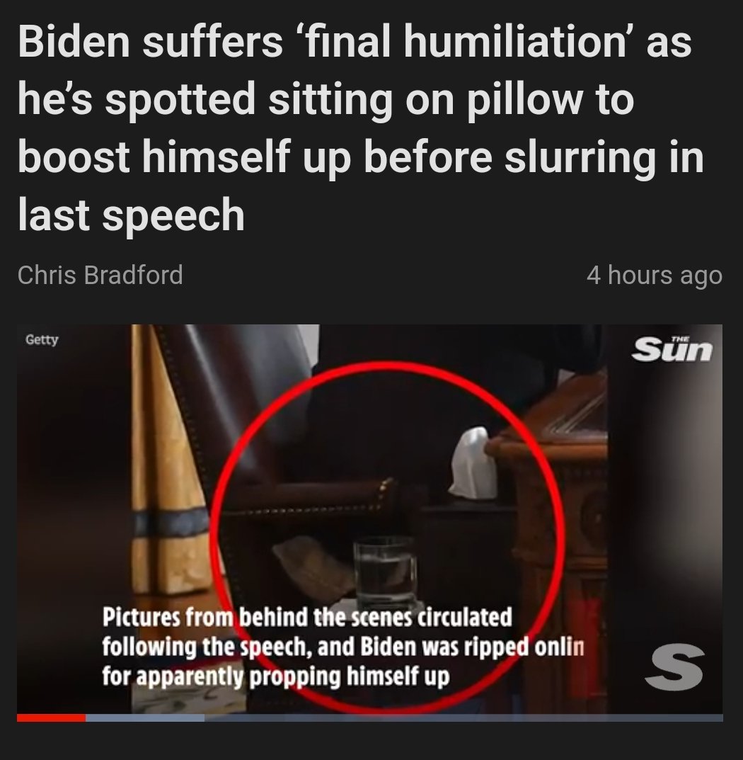 🚨 Biden caught sitting on pillow to boost himself up before slurring in his last speech – a final humiliation! 🎙️info below 👇