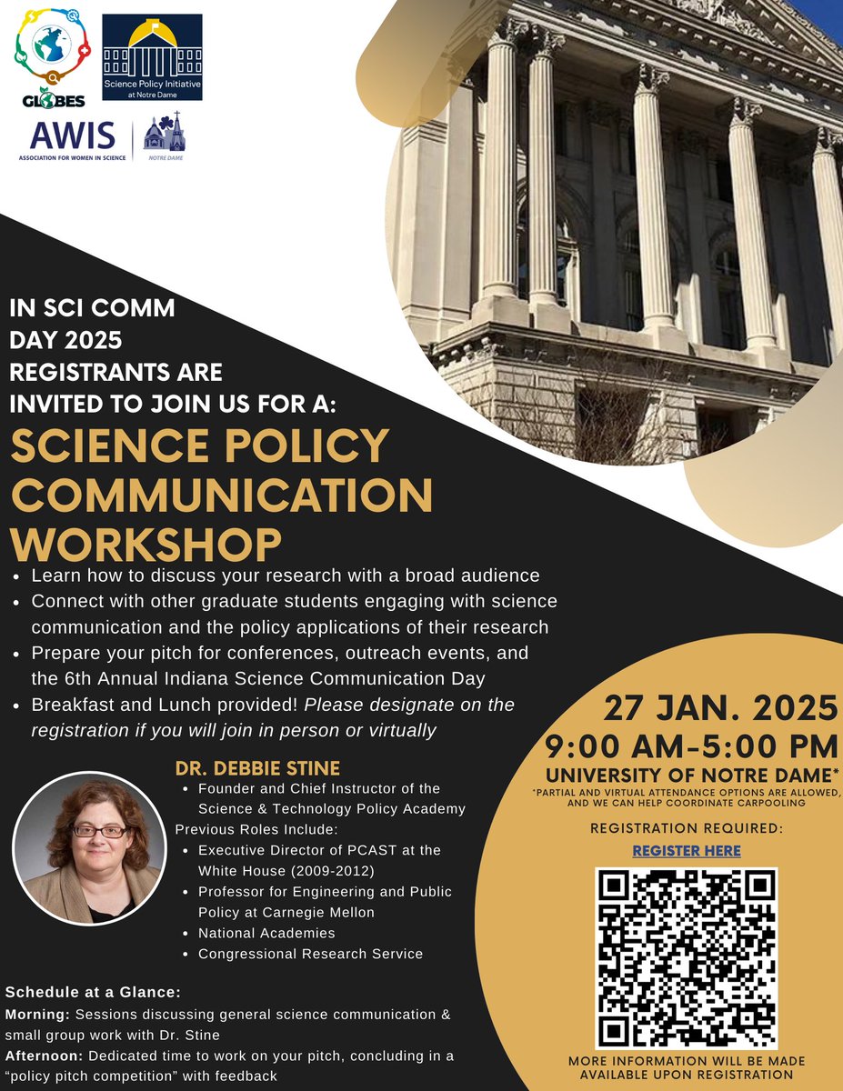 Science Policy at ND (@scipolnd) on Twitter photo Less than 2 weeks until our in-person workshop with <a href="/Sci_Tech_Policy/">Science and Technology Policy Academy</a> - if you are an Indiana STEM or STEM-related grad student, you are eligible to join us for FREE! We are so grateful to Dr. Stine for her efforts on the day's program - please join us for this great opportunity! Less than 2 weeks until our in-person workshop with <a href="/Sci_Tech_Policy/">Science and Technology Policy Academy</a> - if you are an Indiana STEM or STEM-related grad student, you are eligible to join us for FREE! We are so grateful to Dr. Stine for her efforts on the day's program - please join us for this great opportunity!