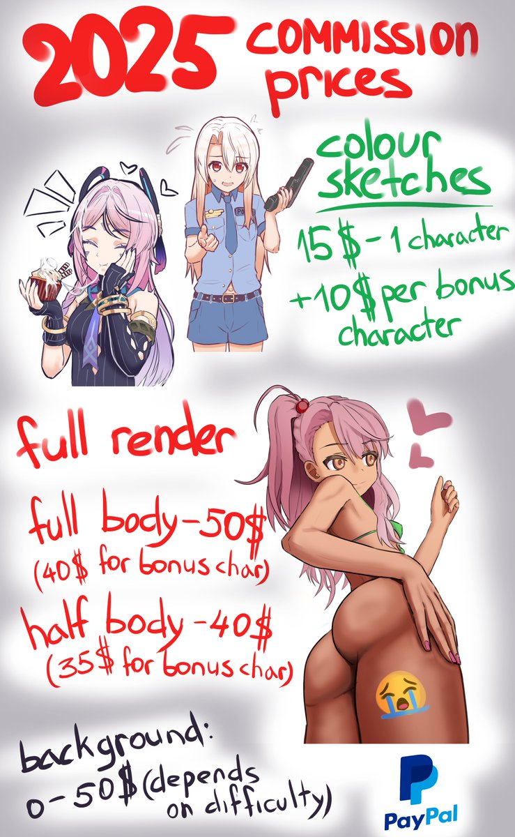 commissions sheet for 2025