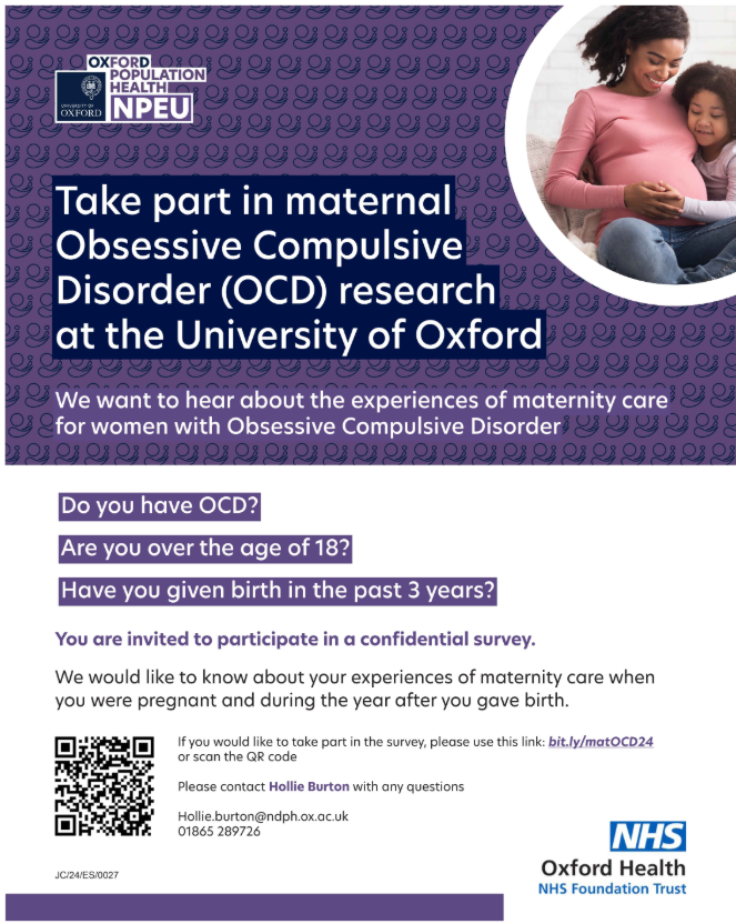 Maternal OCD (@maternalocd) on Twitter photo Perinatal OCD research opportunity with a change - note the eligibility is now 3 years postnatal, please share, this will help inform #PMH service improvements #research <a href="/MMHAlliance/">Maternal Mental Health Alliance</a> <a href="/ocdaction/">OCD Action</a> Perinatal OCD research opportunity with a change - note the eligibility is now 3 years postnatal, please share, this will help inform #PMH service improvements #research <a href="/MMHAlliance/">Maternal Mental Health Alliance</a> <a href="/ocdaction/">OCD Action</a>