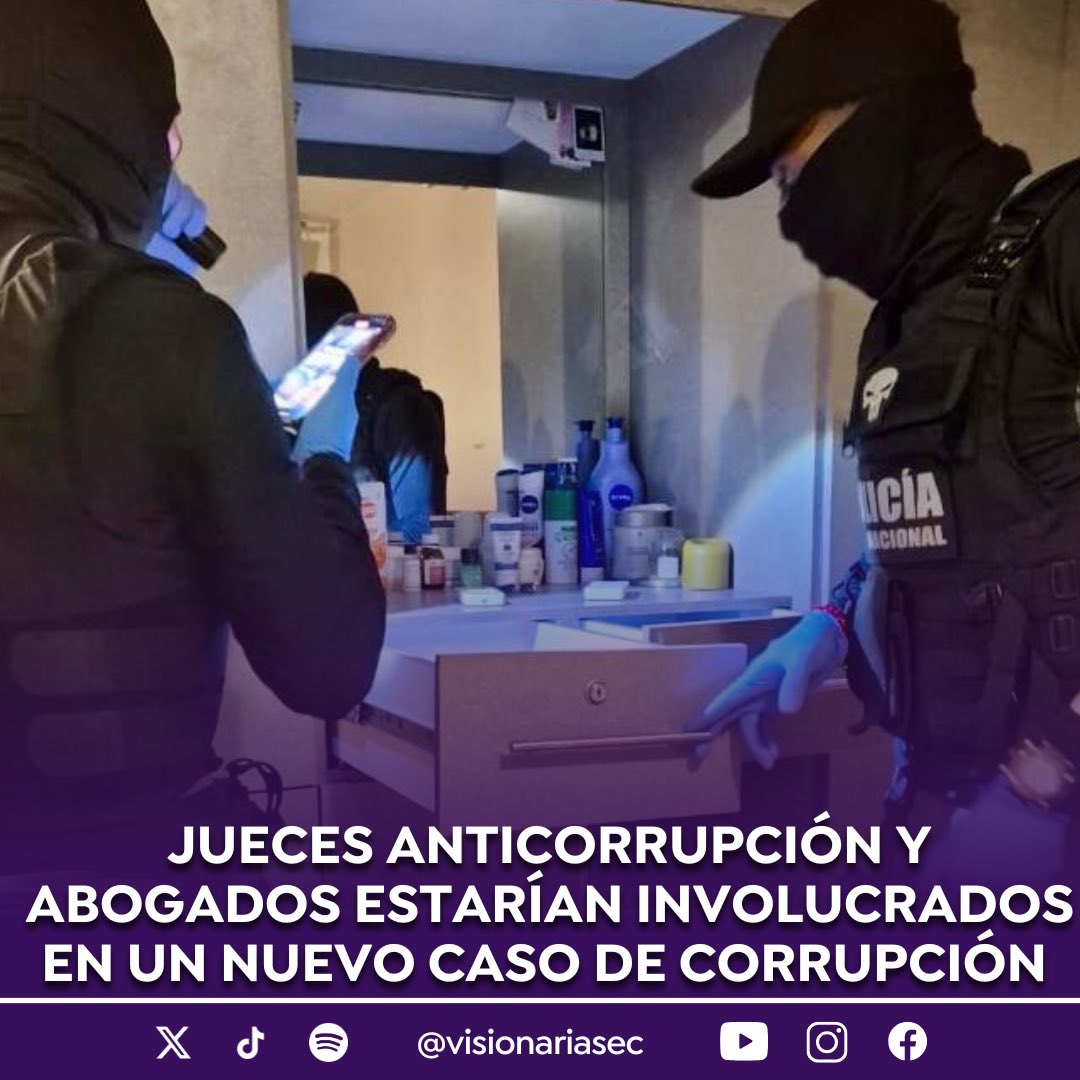 visionariasec's tweet photo. Allanamientos en Pichincha y Esmeraldas por el #CasoFachada

La Fiscalía ejecutó operativos en Pichincha y Esmeraldas como parte de una investigación por presunta delincuencia organizada, tráfico de influencias y otros delitos. Entre los implicados estarían jueces anticorrupción y abogados.

Durante los allanamientos, se incautaron indicios clave, como fajos de dinero en efectivo, celulares, dispositivos USB, computadores y documentos que podrían estar relacionados con los hechos investigados.

#FiscalíaEc #CasoFachada #JusticiaEcuador #Corrupción #Allanamientos