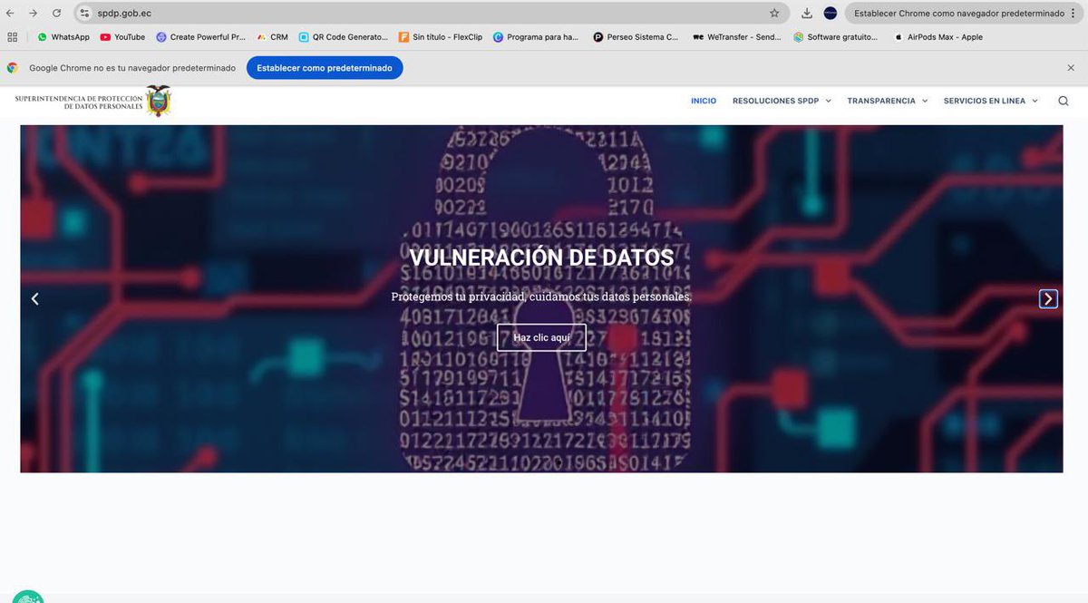 Luismontesl's tweet photo. La Superintendencia de Protección de Datos Personales de #ecuador 🇪🇨 ha activado tres servicios clave:
 ¿Tu empresa ya cumple con estas disposiciones? 
Accede a la web oficial de la SPDP aquí https://t.co/4g6mCHb6ye
#proteccióndedatos #dpo #dpd #datospersonales #compliance https://t.co/ra5NMlbN4E