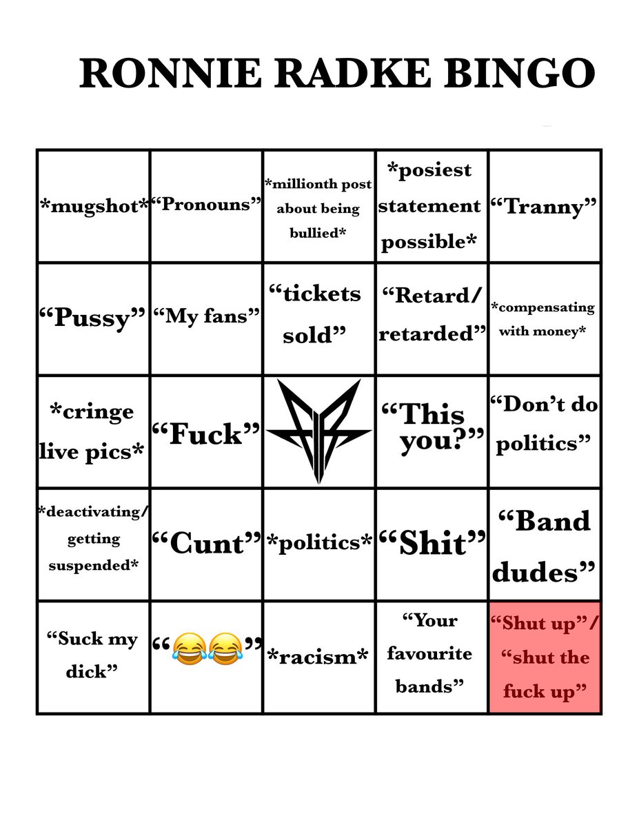 Ronnie radke bingo (@ronniebingo) on Twitter photo 