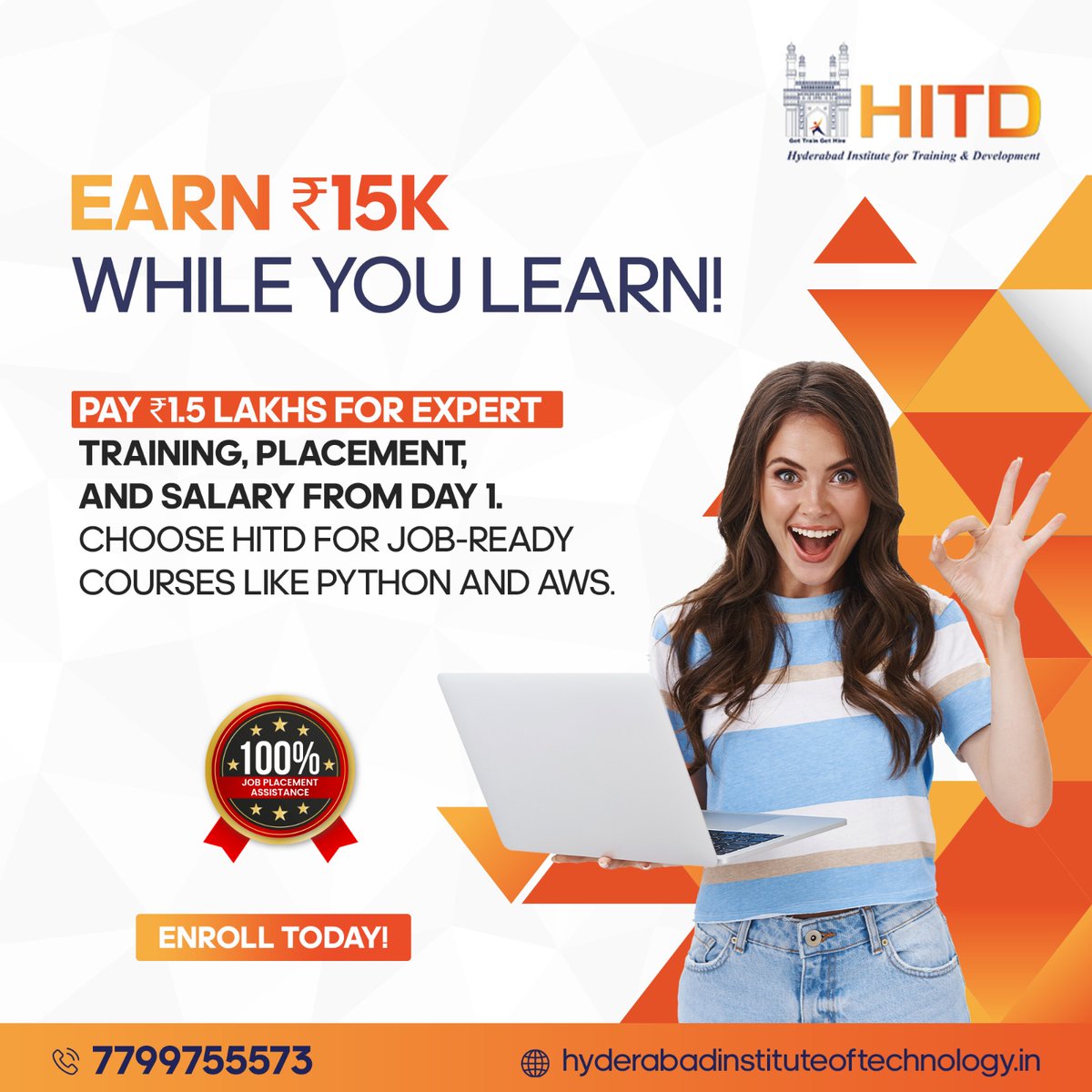 HitdIndia's tweet image. Earn โน15K While You Learn!
Enroll with โน1.5 Lakhs for:
Expert training in job-ready courses like Python and AWS
Placement assistance to secure your future
A guaranteed โน15K salary from Day 1
#EarnWhileYouLearn #CareerTraining #PythonCourses #AWSTraining #HITD #Placement