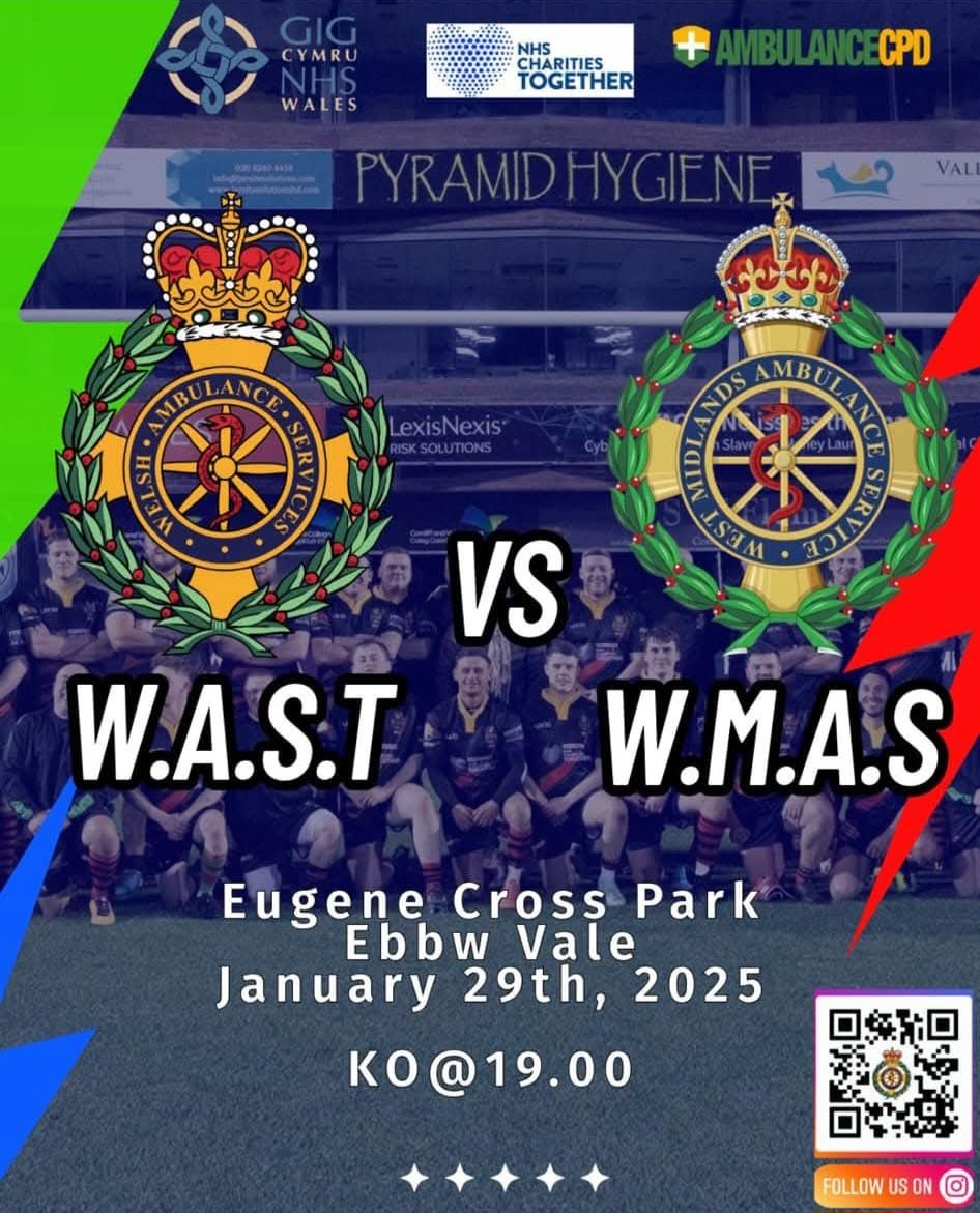 Andrea Tippings (Smart) (@andreasmart93) on Twitter photo Delighted to host the Wales Ambulance Service match against their West Midlands counterparts later this month
Free entry 👊
📆 Wednesday 29th January
⏰️ 7pm KO
📍Ciner Glass Community Stadium, Eugene Cross Park, Ebbw Vale NP23 5AZ
<a href="/evrfc/">Ebbw Vale Rugby</a> <a href="/TheWelfareEVRFC/">The Welfare@EVRFC</a> Delighted to host the Wales Ambulance Service match against their West Midlands counterparts later this month
Free entry 👊
📆 Wednesday 29th January
⏰️ 7pm KO
📍Ciner Glass Community Stadium, Eugene Cross Park, Ebbw Vale NP23 5AZ
<a href="/evrfc/">Ebbw Vale Rugby</a> <a href="/TheWelfareEVRFC/">The Welfare@EVRFC</a>