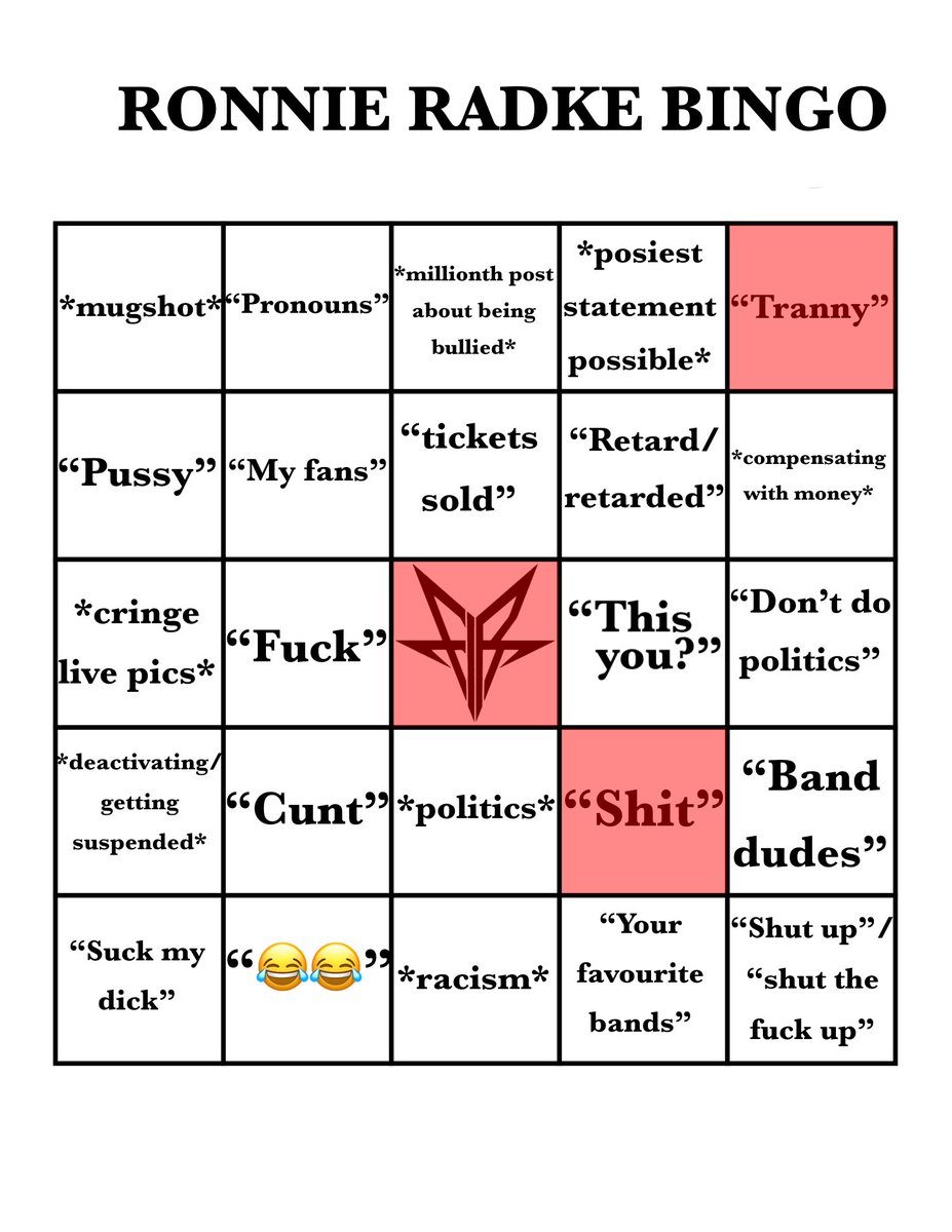 Ronnie radke bingo (@ronniebingo) on Twitter photo 