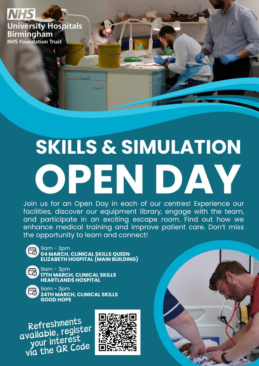 UHB Medical Academy (@uhbmedacademy) on Twitter photo Register your interest for the skills and simulation open day, various dates available in March.
See poster for more details.
<a href="/UHBEducation/">UHB Education</a> <a href="/UHB_SoN/">School of Nursing, AHPs and Midwifery</a> Register your interest for the skills and simulation open day, various dates available in March.
See poster for more details.
<a href="/UHBEducation/">UHB Education</a> <a href="/UHB_SoN/">School of Nursing, AHPs and Midwifery</a>
