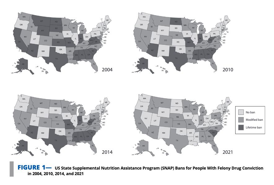 New study found that by 2021, most US states had modified or ended the federal lifetime SNAP ban for those with felony drug convictions. Yet, stringent rules persist in some states, raising concerns about impacts on nutrition and recovery.

Read more here: buff.ly/42jylRp