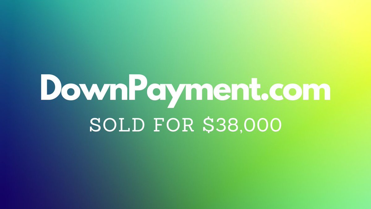 NameBio's tweet photo. Yesterday saw $422k in domain name sales including:

$38,000 DownPayment․com
$34,995 Maha․io
$4,949 BringMagic․com
$4,495 Plammo․com
$3,600 YieldTools․com
$3,338 NiceSurvey․com

Full list 👉 https://t.co/j0CYSAgQrR

#Domains https://t.co/AFrrzRP2Ml