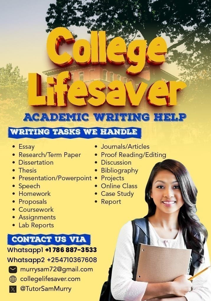 TutorSamMurry's tweet photo. 📚 Need Help with Coursework?

We offer reliable, top-quality support for essays, research papers, discussions, reports, assignments, and more!

📱 WhatsApp: +1 786 887-3533
📧 Email: murrysam72@gmail.com
Excel with ease! ✨

#prenursing #nursing #ASUTwitter #gsu #NCAT #aggies #FSU #UCF #USF #nurse #HESIExam #NursingStudents #ExamPrep #Success