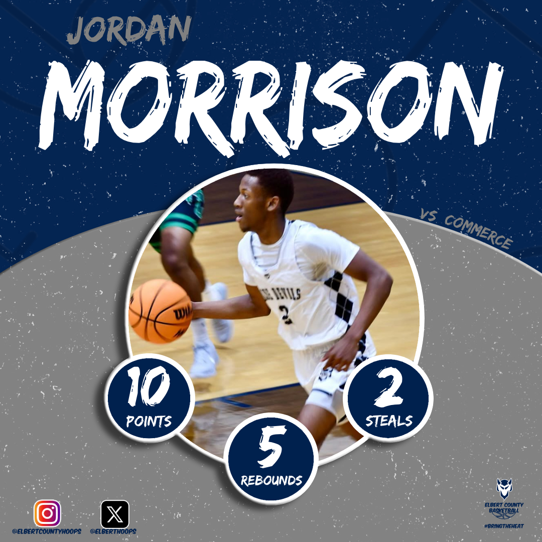 Full stats from the contest from the contest against Commerce.

Jones 19p3r1s
Brown 16p4r1s
Morrison 10p5r1a2s
Thornton 7p2r1a
Winn 4p2r1a2s
Gray 2p2r1a1s
Mattox 2p1r1s
Wills 1r
Adams 1r

#HornsUp🤘 #BringTheHEAT🔥