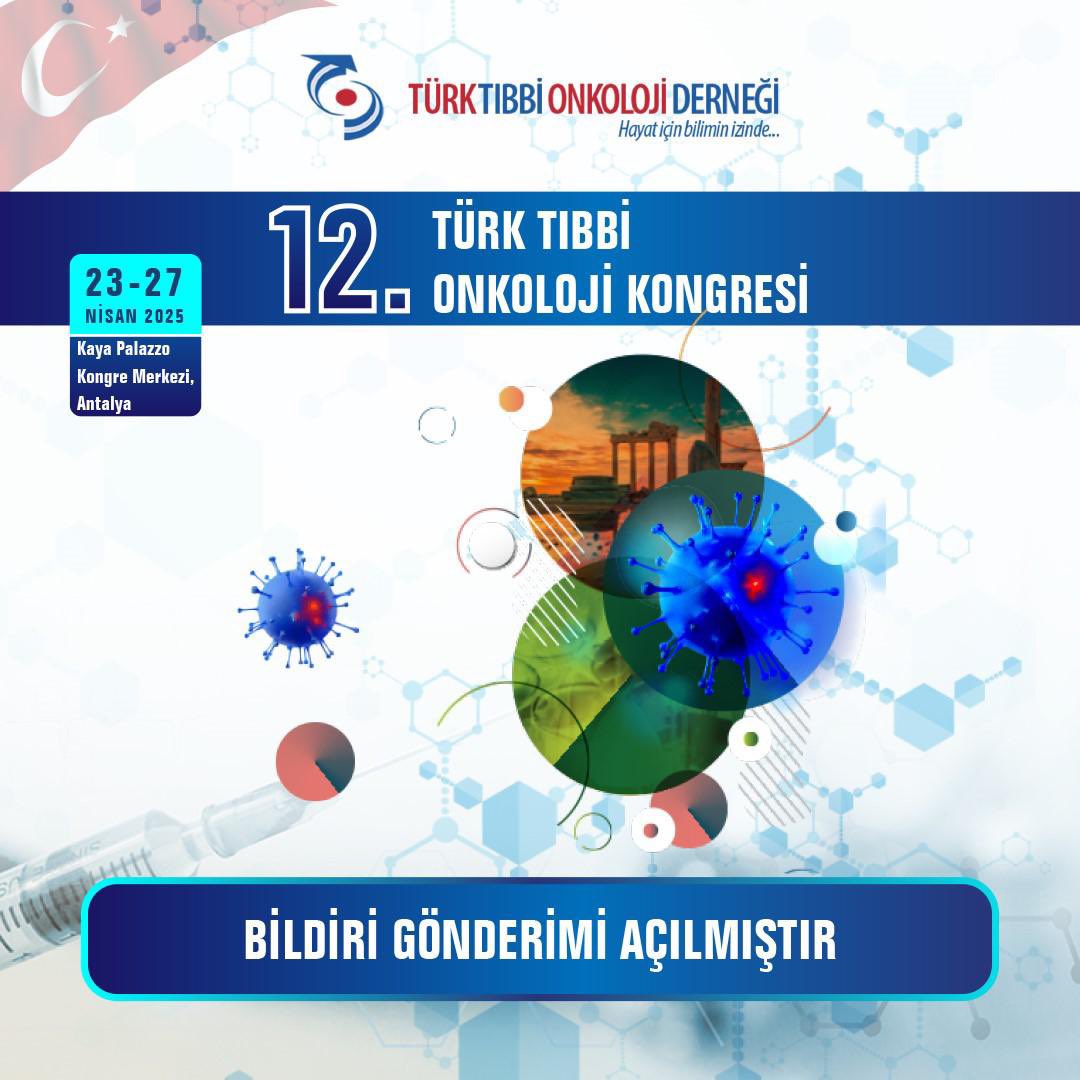 12. Türk Tıbbi Onkoloji Kongresi
📌Bildiri Gönderimi Açılmıştır📌

🗓️23-27 Nisan, 2025
📍Kaya Palazzo Kongre Merkezi, Antalya

#TürkTıbbiOnkolojiDerneği
#TTOD
#12TTOK

Bildiri Gönderimi İçin Tıklayınız :
tibbionkoloji2025.org/tr/bildiri-gon…