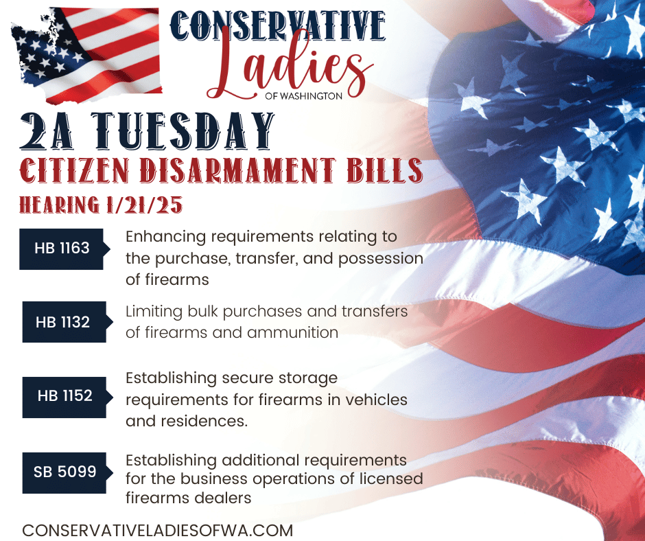 CLofWashington's tweet photo. 🚨CALL TO ACTION🚨
The annual #waleg #2ATuesday is upon us - January 21

More citizen disarmament coming in 2025. All of these bills are scheduled for a public hearing on Tuesday with executive session later in the week - that means they will likely vote them out of the committee, moving them forward in the legislative process. 

Take action on all 4 of these bills: https://t.co/cTfB4NJZ7A