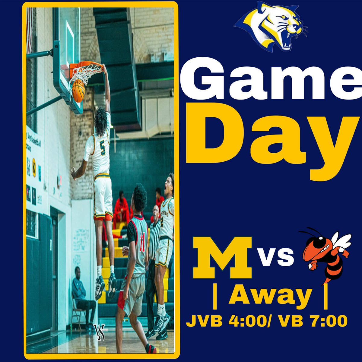 Game Day!!!
#9 Murphy High School (15-5)
🆚 McGill Toolen (13-6)
📍 Murphy High School
⏱️ JVB 4:00/ VB 7:00
