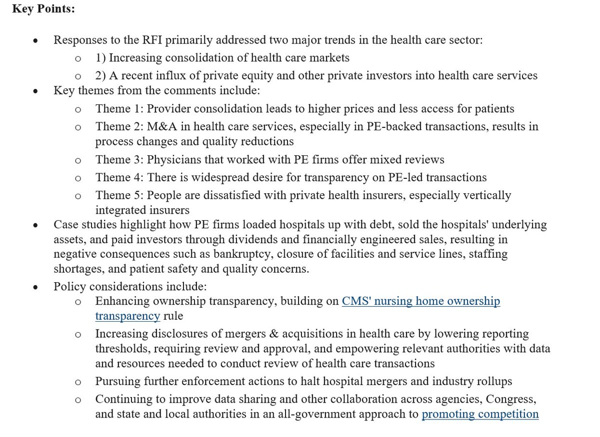 New report by <a href="/HHSGov/">HHS.gov</a> gives an overview of concerns our agencies have heard about consolidation and the growing role of private equity in healthcare markets.

<a href="/FTC/">FTC</a>'s work to take on unlawful mergers &amp; illegal roll-up schemes in healthcare is critical.

hhs.gov/about/news/202…
