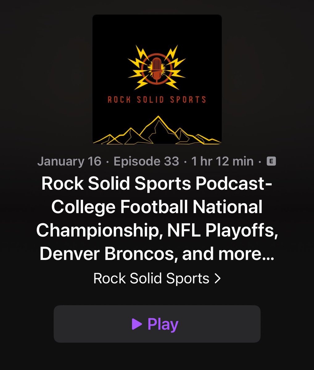 RockSolidSM's tweet photo. Go check out the new episode today, out on all platforms! 

#CollegeFootballPlayoff #NationalChampionship #NFLPlayoffs #DenverBroncos #Superbowl https://t.co/QAVTQoMxOR