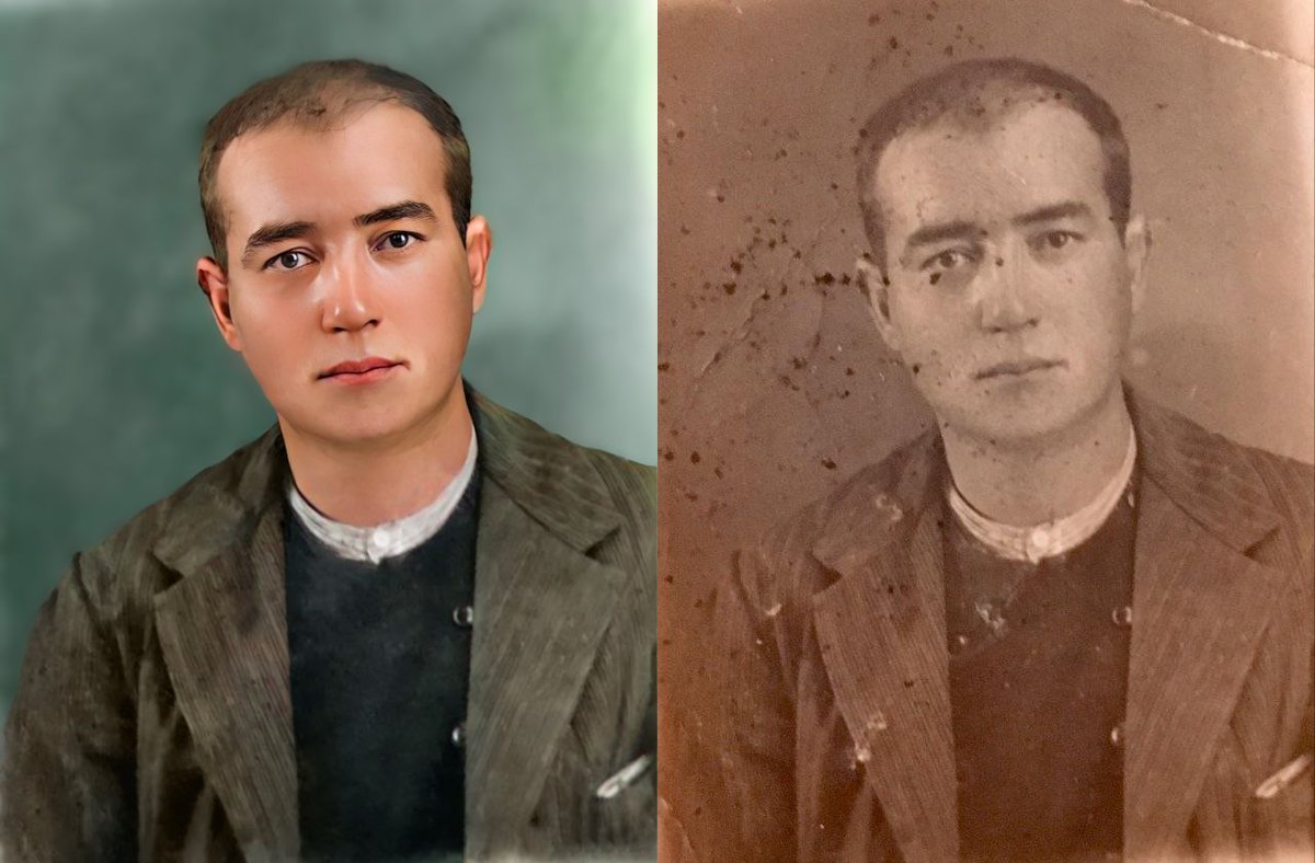 Hace un tiempo restauramos esta fotografía de Francisco Muñoz, fusilado en 1937. Hoy, su familia nos informa del fallecimiento de Juan Muñoz, su hijo, quien no logró recuperar los restos de su padre. 

Nos piden que demos este mensaje (siguiente twit):