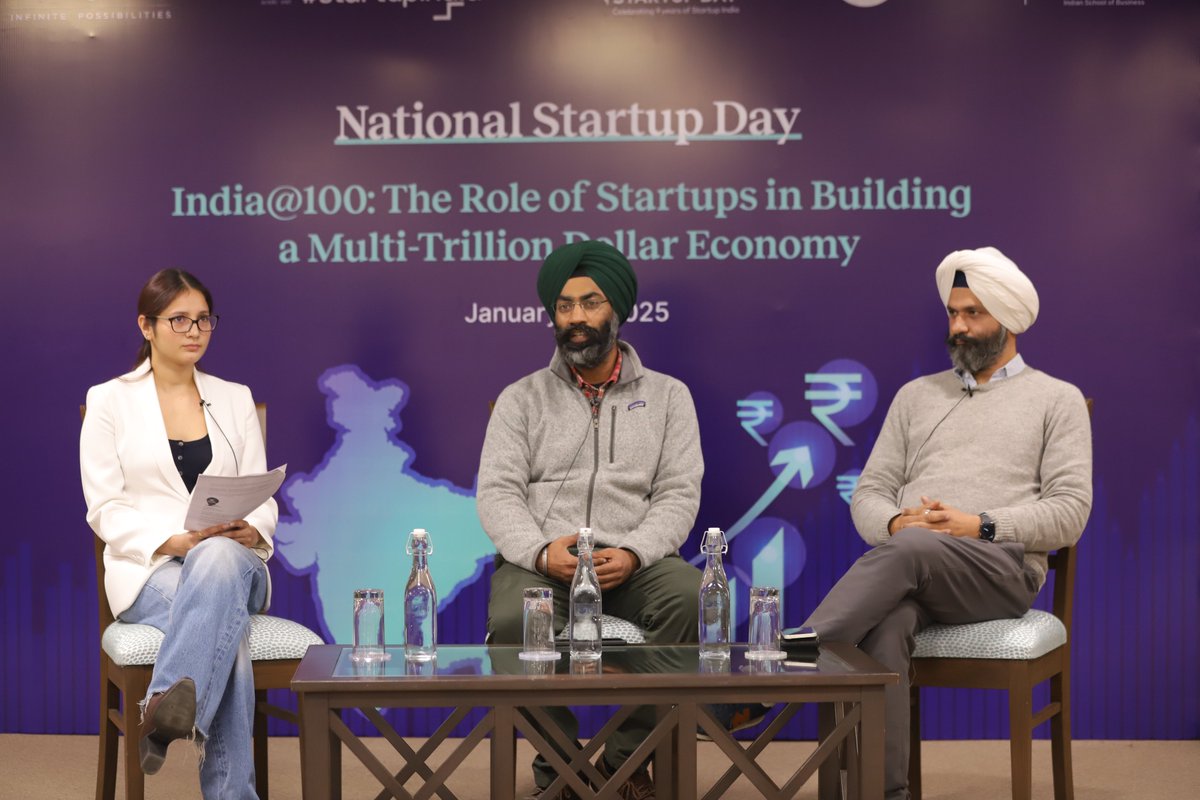 ISBExtRelations's tweet photo. From the urgency to solve India’s biggest challenges to the power of building world-class brands, the message was clear - India’s startup ecosystem is at a turning point. 

A power-packed discussion, 'India@100: The Role of Startups in Building a Multi-Trillion Dollar Economy', was organised at our Mohali campus on the occasion of National Startup Day, where visionary leaders shared their insights on what it will take to get there.

The discussion highlighted the importance of sustainability, inclusivity, and India’s growing confidence in building global brands. 

The conversations didn’t just reflect on the future; they reinforced that the future is already here. It’s time to build.