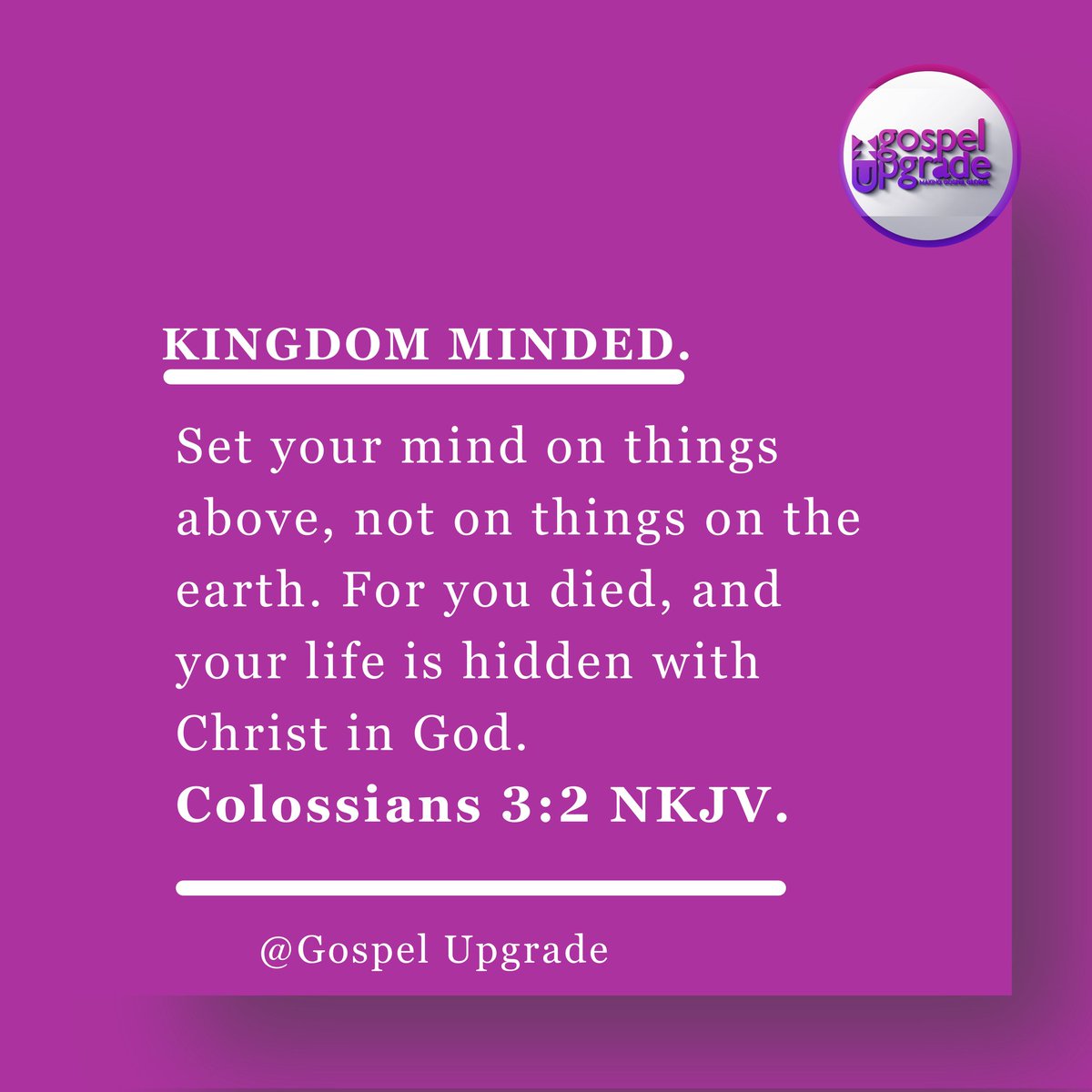 Kingdom Minded. 

While we have many focuses in Life, it's very important we do not take our focus from the most important goal which is the Kingdom. 

 #guworddaily #makinggospelglobal #gospelupgrade #thewordtoday