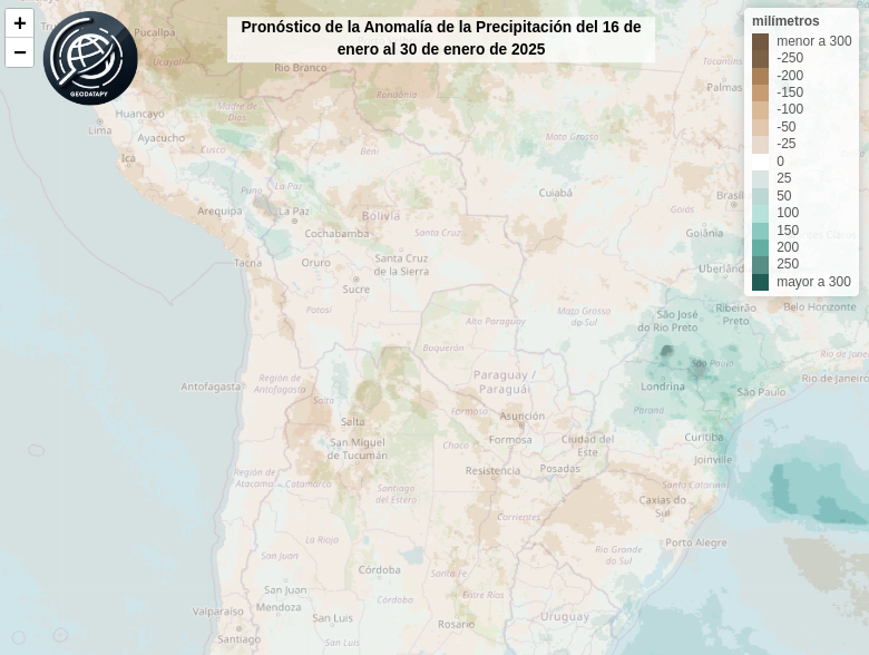 geodatapy's tweet photo. 🌧️ Pronóstico de Anomalía de Precipitación (16-30 de enero 2025)
🟤Déficit severo en regiones del oeste de Sudamérica.
🟢 Exceso de lluvias hacia el sureste del continente.
Impactos en la agricultura y abastecimiento de agua.
Más detalles: [https://t.co/Ixerv80Qgr]
#Clima https://t.co/SPGVrAWQYo