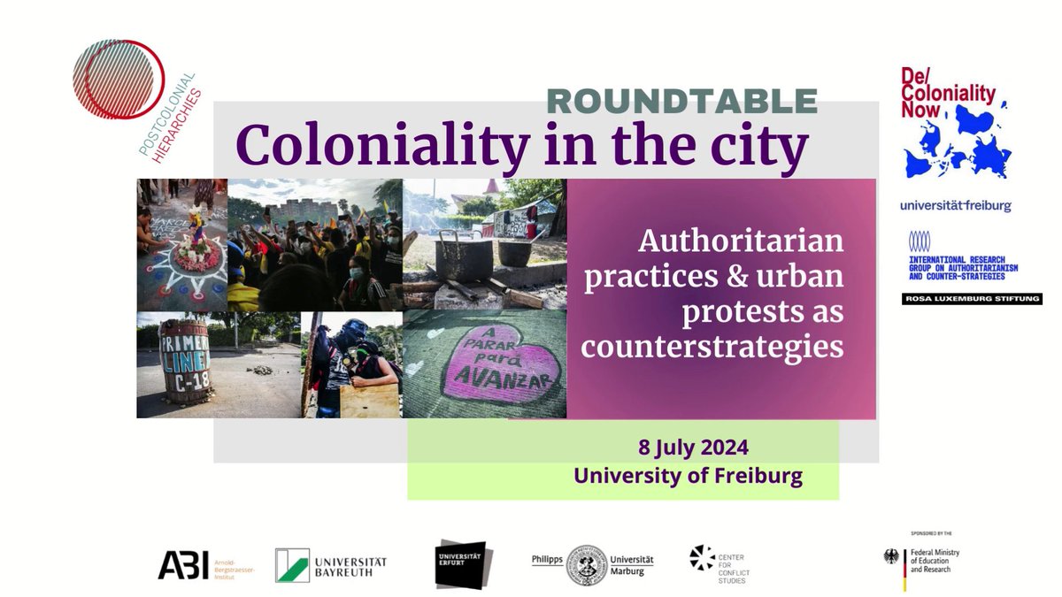 ABIFreiburg (@abifreiburg) on Twitter photo 📢📹 Video out now: "#Coloniality in the City. Roundtable at the University of Freiburg"
The Hierarchies network <a href="/postcolh22/">Postcolonial Hierarchies in Peace and Conflict</a> bring together perspectives from #Germany, #Iran, #Colombia, #Jordan, #Turkey, #SouthAfrica & #Brazil.
👉 Check it out on YouTube: youtube.com/watch?v=cpyYgn… 📢📹 Video out now: "#Coloniality in the City. Roundtable at the University of Freiburg"
The Hierarchies network <a href="/postcolh22/">Postcolonial Hierarchies in Peace and Conflict</a> bring together perspectives from #Germany, #Iran, #Colombia, #Jordan, #Turkey, #SouthAfrica & #Brazil.
👉 Check it out on YouTube: youtube.com/watch?v=cpyYgn…
