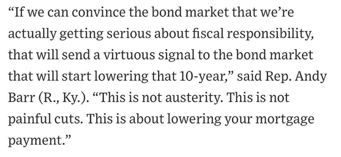 BharatRamamurti's tweet photo. Memo to the bond market: the same Republicans who added $8 trillion in debt during Trump’s first term are not — and have never been — “serious about fiscal responsibility.” https://t.co/LZuZjhjcMD