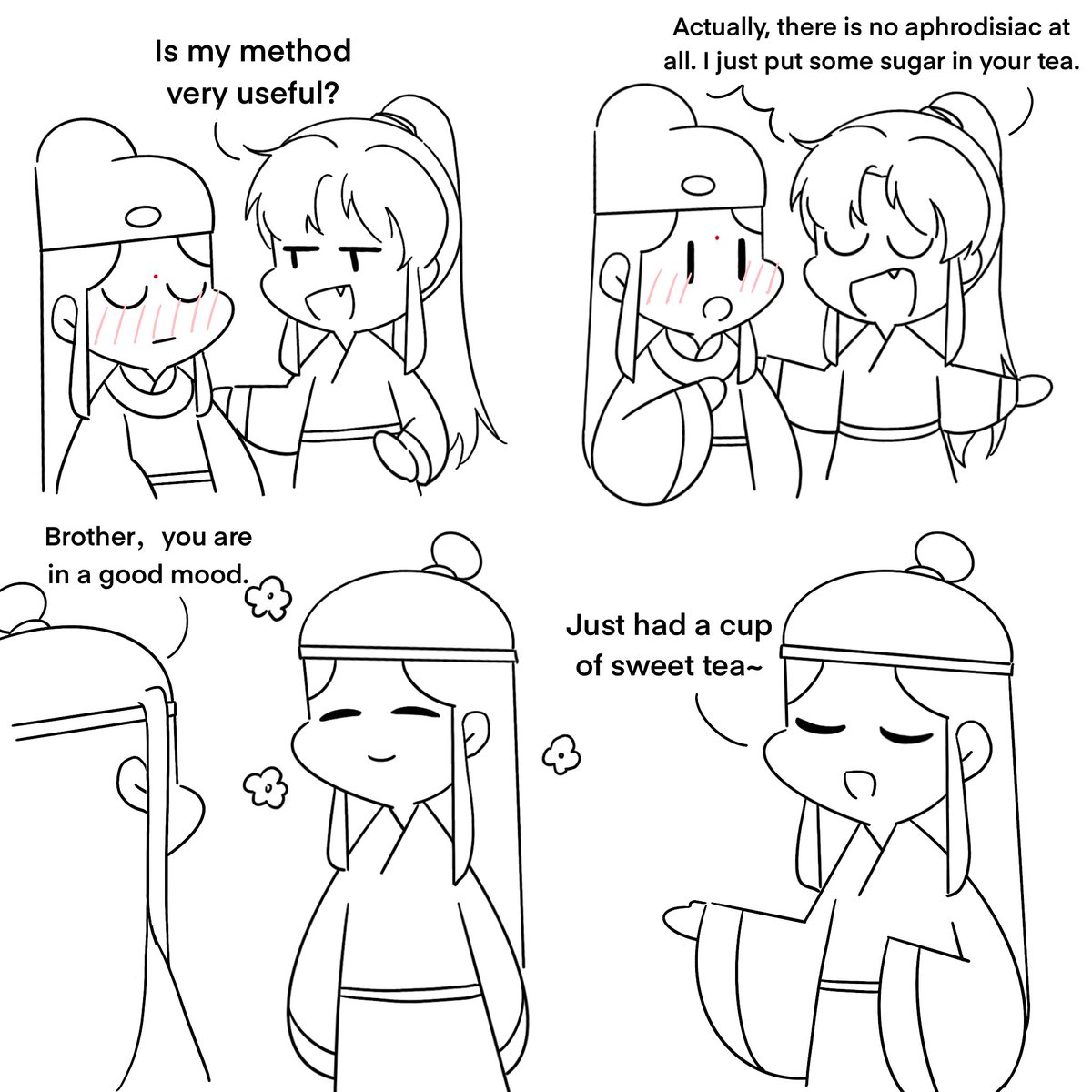 XueYang：All it takes is a little trick😜
LanXichen：(All-seeing eyes)sweet tea is nice😊
#MDZS #MXTX #xiyao #XueYang