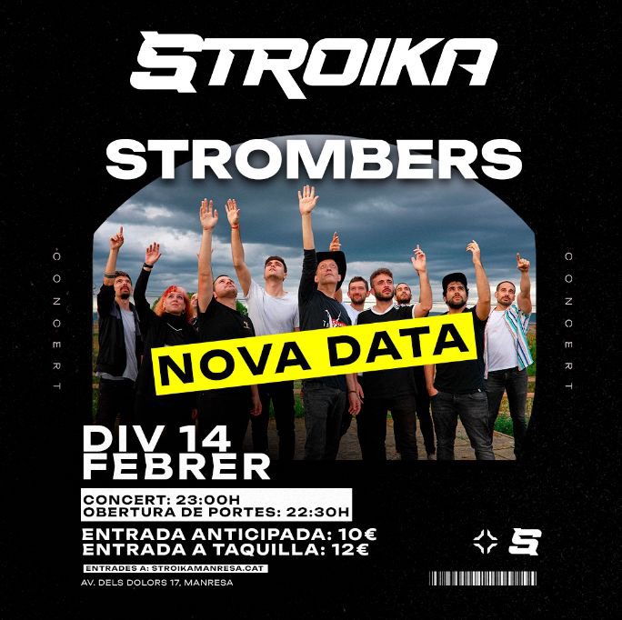 Segon concert dels <a href="/strombers/">Strombers</a> a l'<a href="/SalaStroika/">salastroika</a> . Tota la informació i entrades a viasona.cat/agenda/14569/s…