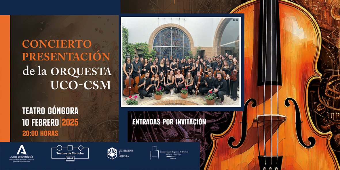El próximo 10 de febrero tendrá lugar en el Teatro Góngora (calle Jesús y María, 10) el concierto de presentación de la Orquesta UCO-CSM.
Entrada por invitación.