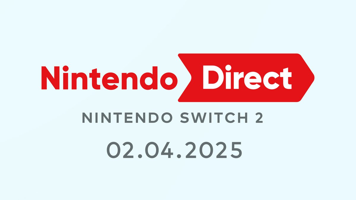 Rendez-vous le 2 avril 2025 pour en savoir plus sur la #NintendoSwitch2 à l'occasion d'une présentation #NintendoDirect: Nintendo Switch 2 – 02.04.2025, dont l'heure de diffusion sera annoncée prochainement.

► ntdo.com/6013f9JkJ