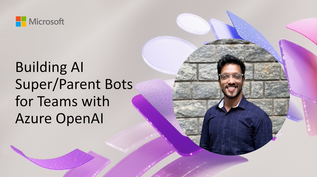 Microsoft365Dev's tweet photo. 💡 Discover how to build Teams AI super bots that coordinate with sub-bots using Azure OpenAI!
Let @AnshulJet guide you through setting up this layered bot structure.
📺 Watch the demo here → https://t.co/dfceTX8dnX
#Microsoft365Dev #AI #Teams #BotFramework #Automation https://t.co/0Qy2EU3XTT