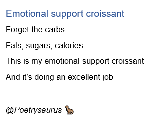 poetrysaurus's tweet photo. #dailypoem #ThursdayThoughts #croissant https://t.co/eebgUQx1Rp