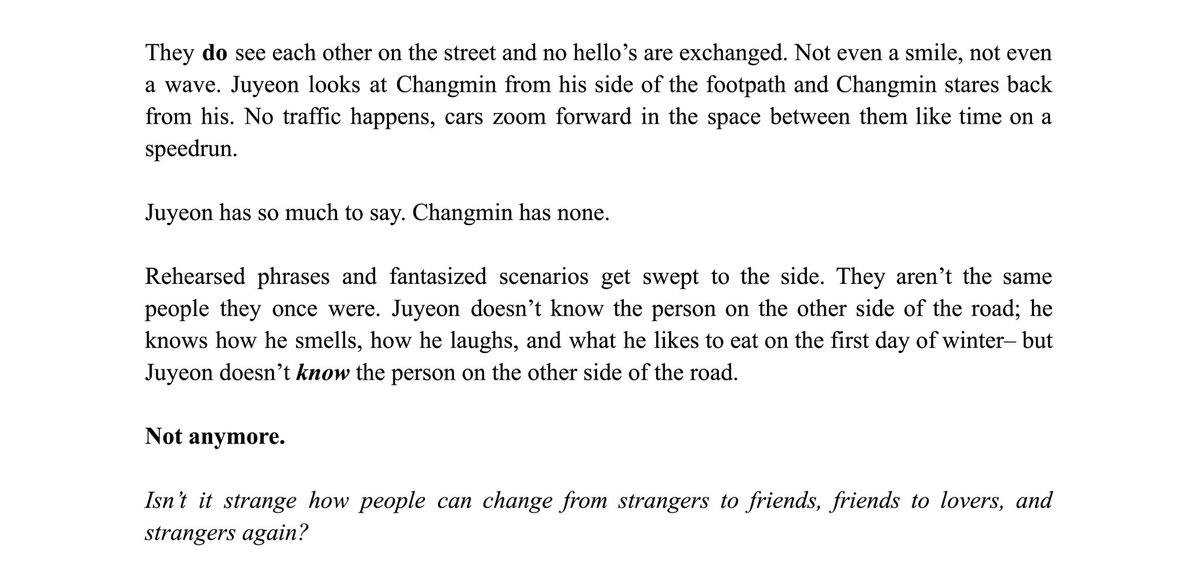 isn’t it strange? — a jukyu / juyeon &amp; changmin (tbz) eng au 🖋️

juyeon and changmin look at each other with nothing to say; like strangers do.

—

🧷: archiveofourown.org/works/62265455
🔊: bit.ly/strange-spotify
