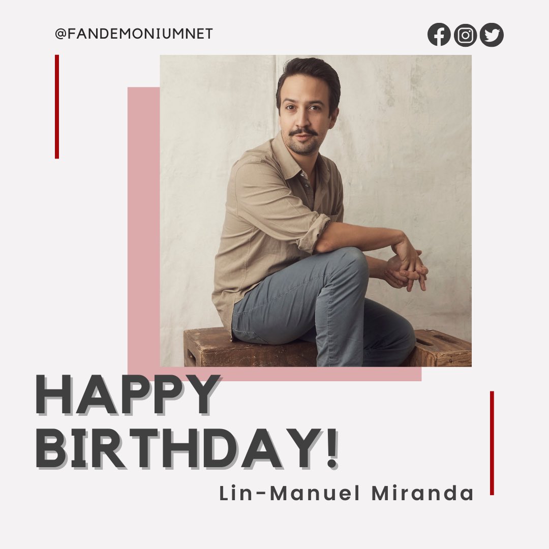 Join us in wishing a Happy Birthday to <a href="/Lin_Manuel/">Lin-Manuel Miranda</a>! May all your wishes come true. #linmanuelmiranda #hamilton #percyjacksonandtheolympians #hisdarkmaterials #encanto #intheheights
