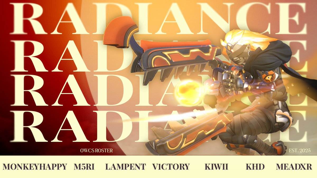 ☼ Radiance OWCS Roster ☼
<a href="/MonkeyHappyy/">Dion</a> 
@m5riOW 
@Lampentisnice 
@victoryfps1 
<a href="/KiWii__Ow/">KiWii</a> 
<a href="/khd_ow/">Hyundo Kim</a> 
<a href="/Meadxr/">Meadxr</a> 

#OWCS | #GlowUp
