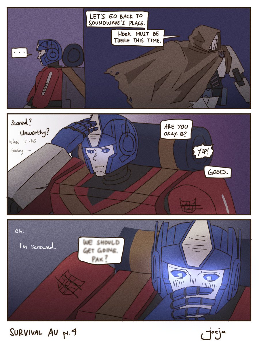 sentaurinasai's tweet photo. Survival AU part 4: Finally it's D16 and Orion Pax's turn to bond!!
#megop #dpax 

Orion fell first heheh (and Dee will fell harder and more possesive—) https://t.co/PIGpL4CDeo