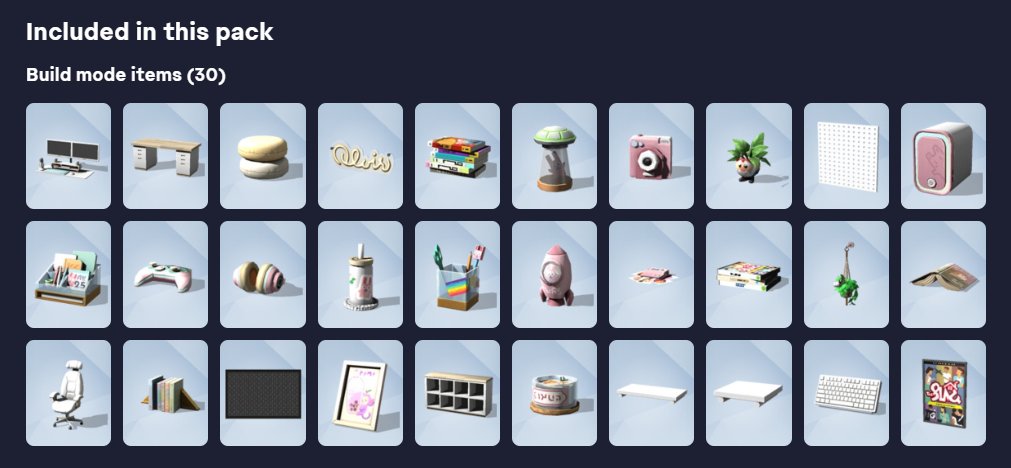 Fun fact; the Comfy Gamer Kit is the largest to date, with 30 objects surpassing the average of 25 per Kit!