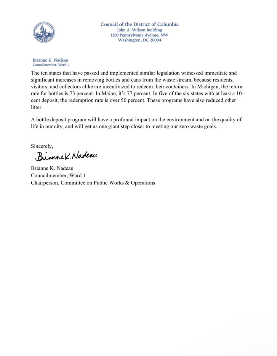 ZachBIsrael's tweet photo. Looking forward to watching the DC Council eventually pass the Recycling Refund and Litter Reduction Amendment Act of 2025! Props to @BrianneKNadeau for leading on this effort! Would be a huge win for the District! https://t.co/z3aGZVAtGj https://t.co/AZSPO1J3pd