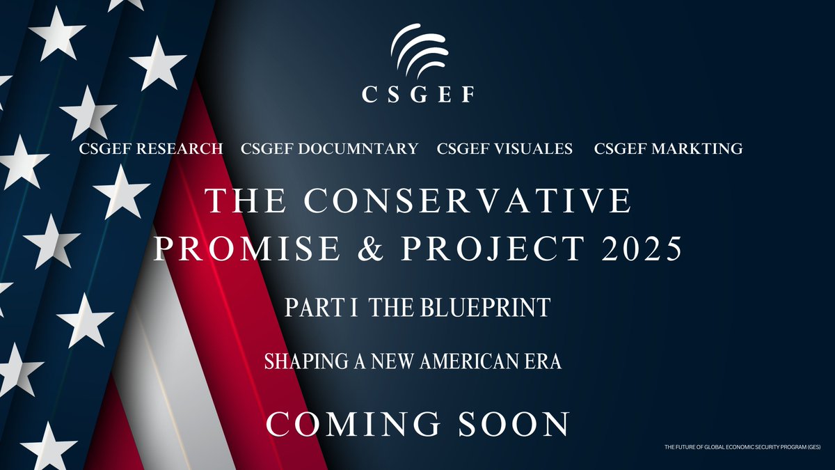 Inspired by the Heritage Foundation, Part I of THE CONSERVATIVE PROMISE &amp; PROJECT 2025, “THE BLUEPRINT” explores bold strategies for economic reform, national security, and government accountability. A charter for a stronger future starts here. Stay tuned for PART I, THE