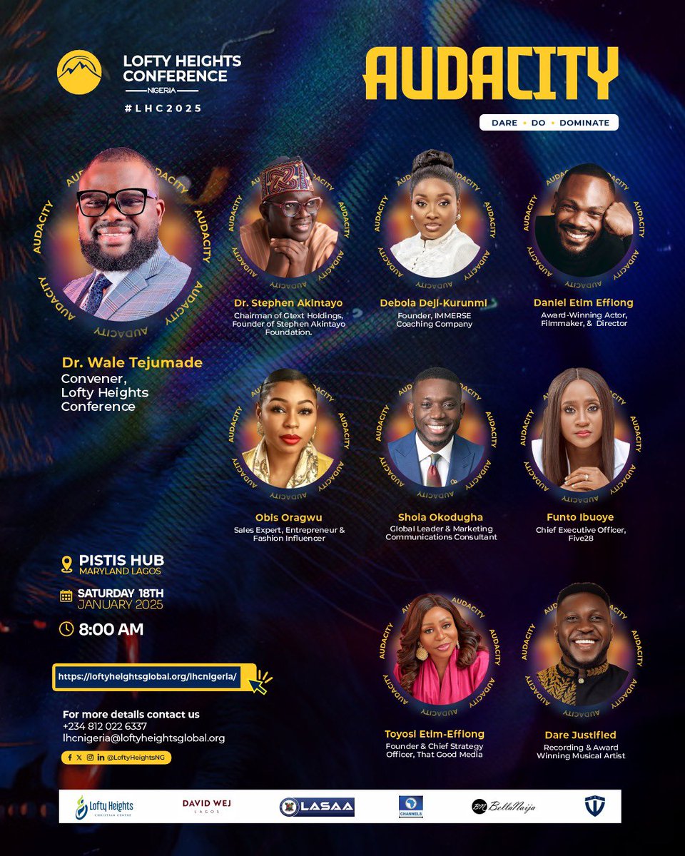 LoftyHeightsNG's tweet photo. Meet our elegant and amazing Compere for Lofty Heights Conference.

Mojibade @Mojibadeshow will be joining us again at #LHC2025

Register for the conference!! It’s the conference week!! Use the link in bio.

#LHC2025
#Audacity
#DareDoDominate
#LoftyHeightsConference2025 https://t.co/dnJMySClUp