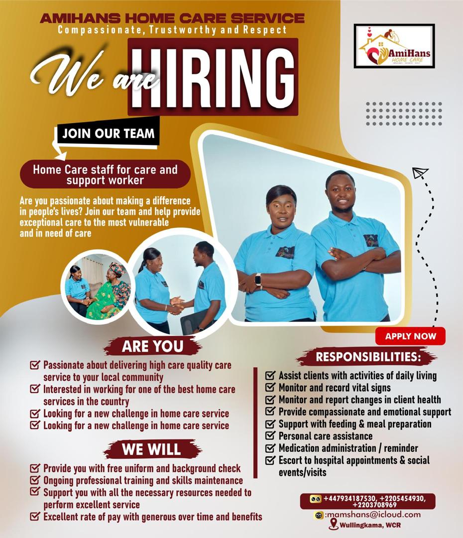 Introducing AmiHans Home Care Services Compassionate Care, Respect and Trustworthy.  We are thrilled to officially introduce AmiHans Home Care Services, your trusted partner in providing quality in-home care services for the elderly, chronically ill, and those in need of support.