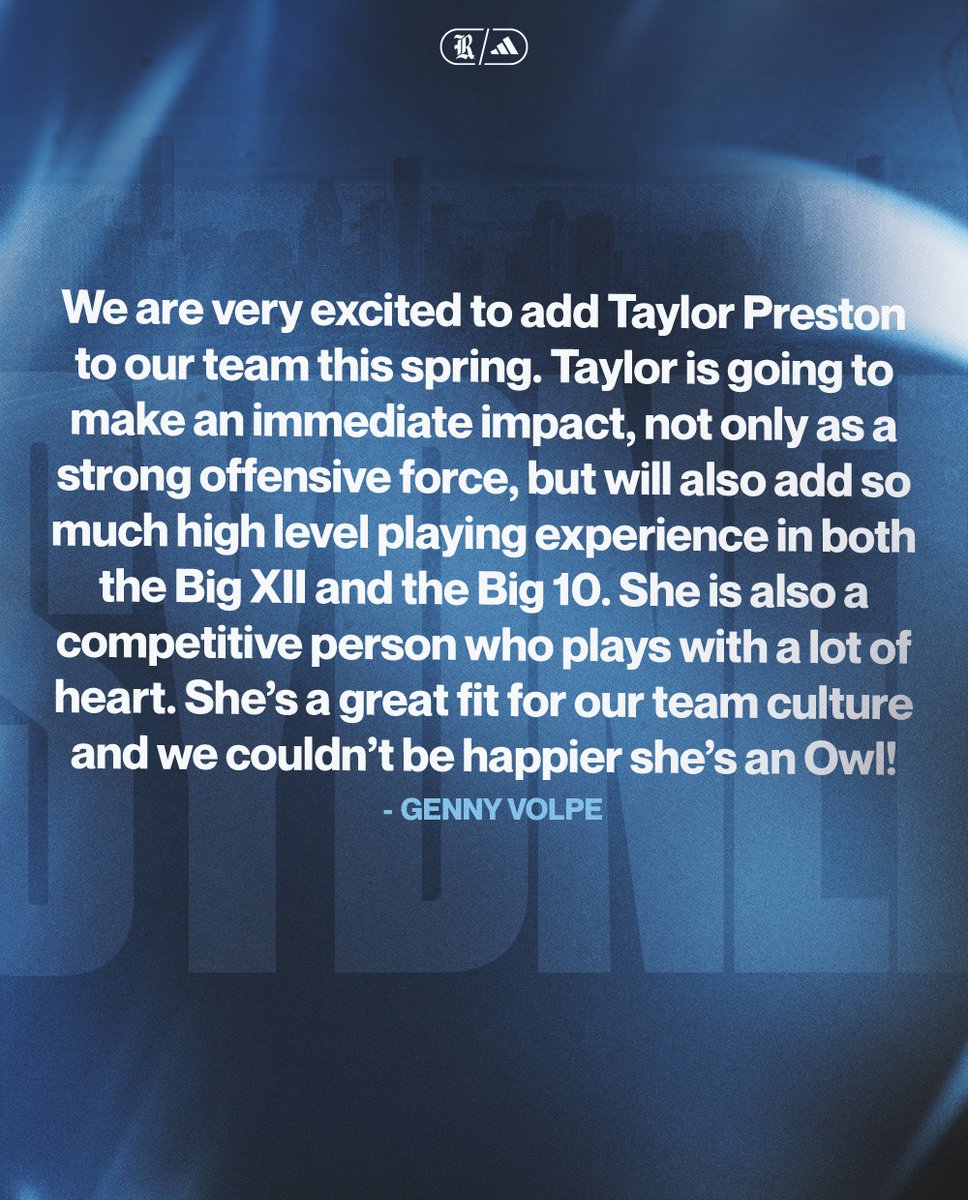 RiceVolleyball's tweet photo. Welcome to South Main, Taylor!

#GoOwls👐 https://t.co/O1IMI9ycIj