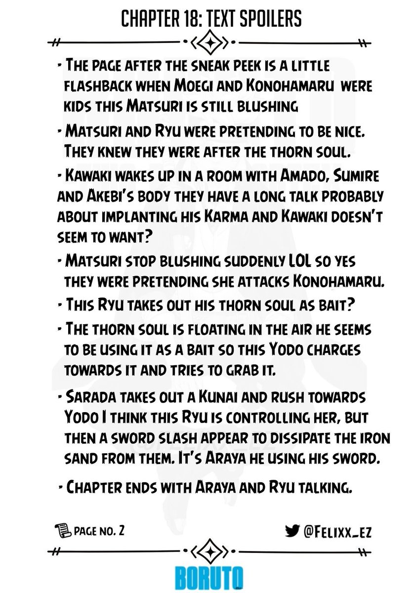 Namek623016's tweet photo. Boruto Chapter 18 Leaks
#BorutoTwoBlueVortexCh18Spoiler https://t.co/dmqmk4cJ30